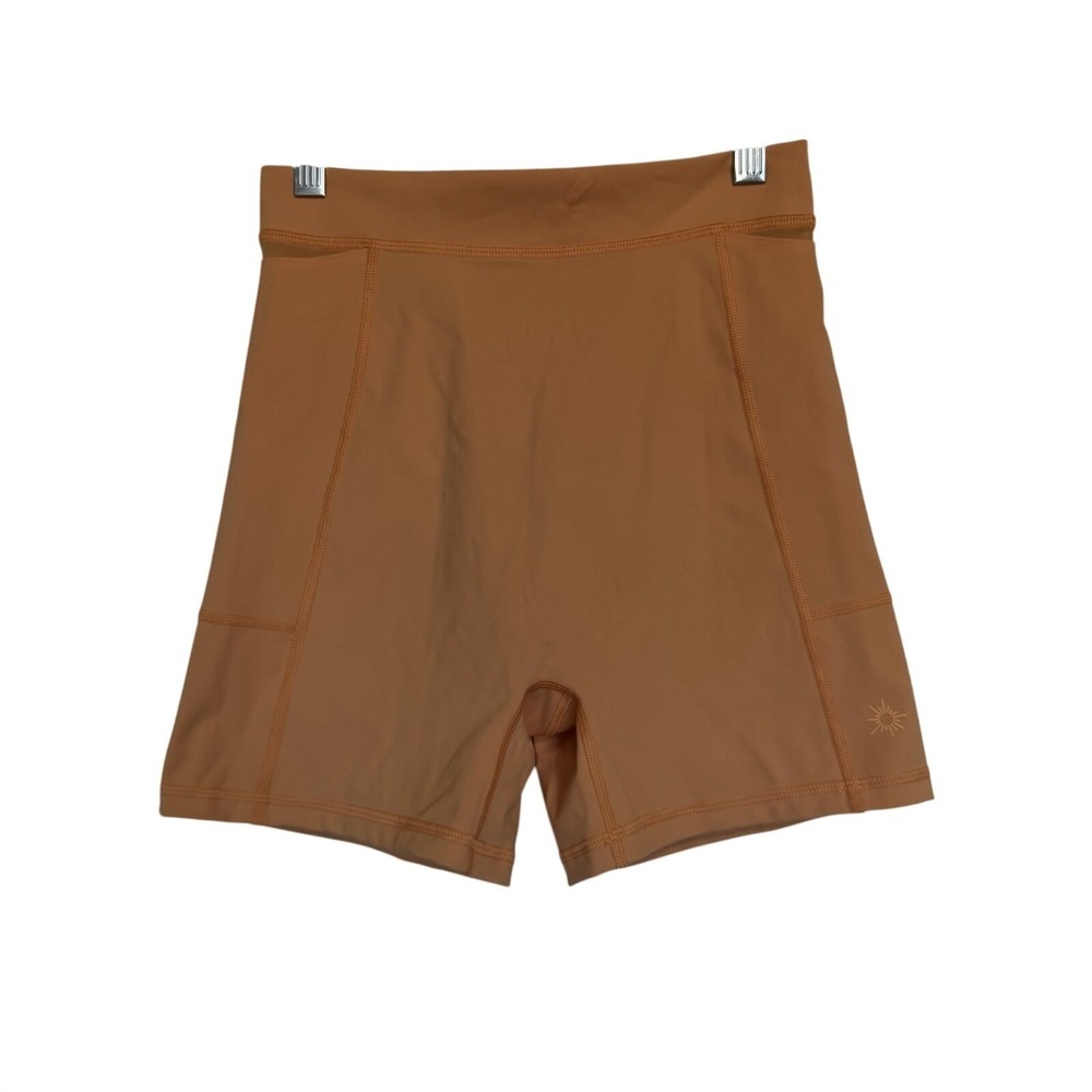 Offline by Aerie Goals High Waisted 4 Inseam Shortie Pockets Orange Womens M